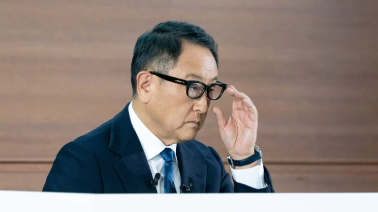 toyota motor corp chairman akio toyoda addresses press1