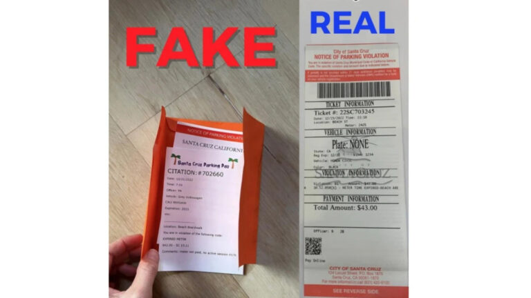 Fake parking tickets