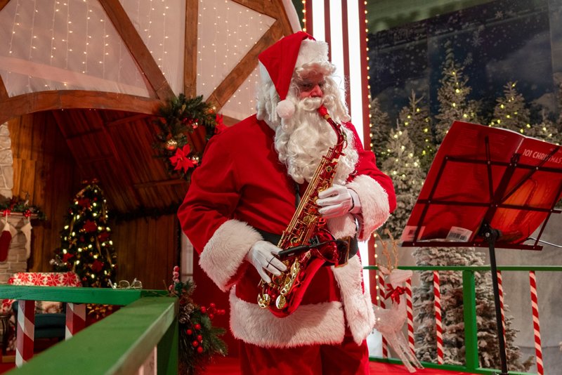 santa playing the