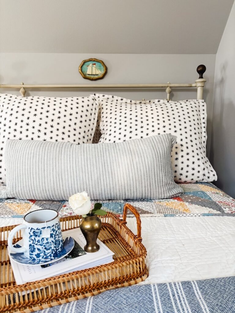 cozy guest bed patchwork quilt the inspired room